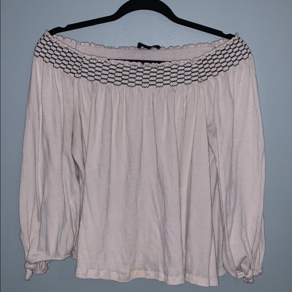 Off the Shoulder Cream Top